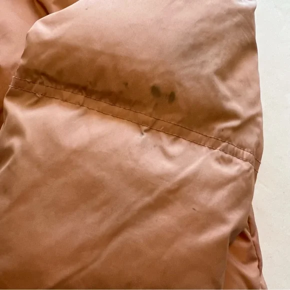 Basic House Korean Down Pink Puffer Fur Trim Hood Parka Jacket Size Small AS-IS - Picture 16 of 16